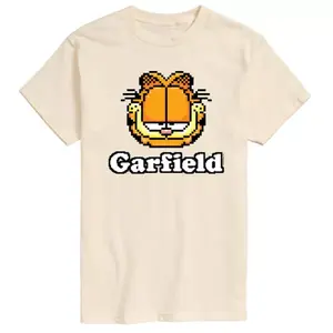Мужская футболка с принтом Garfield и логотипом видеоигры Licensed Character, бежевый