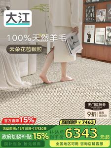 Dajiang Ковер 240x340 см из 100% шерсти, стираемый, для гостиной/спальни, светлый люксовый стиль