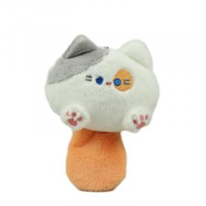 Модная и крутая милая кошка, плюшевый кулон с котенком и хвостом, высота 15см 77 SEVEN DREAM, Three Flower Cat Head [Squeaky Meow Pendant]