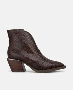 Женские ботильоны на каблуке с вышивкой Alma en Pena, коричневый