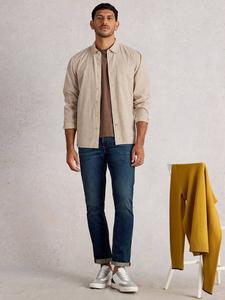 Хлопковая рубашка в полоску Regular Fit White Stuff, Light Natural