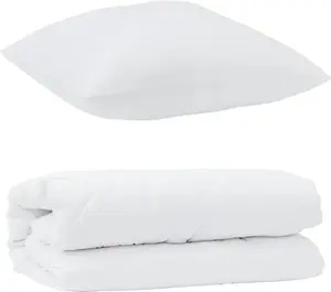 Комплект постельного белья с подушками, 2 шт., белая микрофибра vidaXL