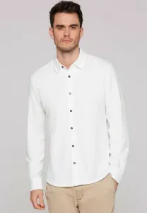 Рубашка langarm aus strukturiertem Camp David, Opticwhite