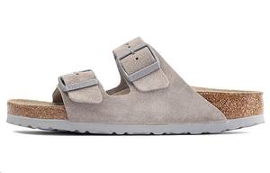 Сандалии Arizona Soft Footbed Suede Leather 'Stone Coin' Birkenstock, Gray