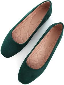 Женские модные балетки TN TANGNEST с квадратным носком, удобные слипоны, Pure Dark Green