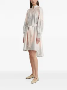 Платье с объемными рукавами и поясом Bruuns Bazaar, розовый