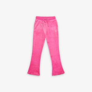 Велюровые спортивные штаны с расклешенным кроем Diamanté-Text 7-16 лет Juicy Couture, фуксия