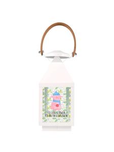 Поросенок в фонаре, глинтвейн с надписью на баннере  Mr. & Mrs. Panda, Transparent