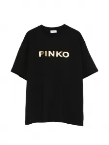 Футболка с короткими рукавами и логотипом Pinko Kids, черный