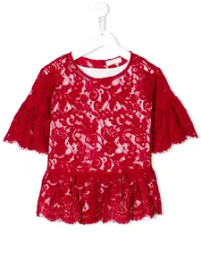 Блузка из цветочного кружева Monnalisa, красный