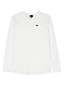 Fay Kids футболка с длинными рукавами и нашивкой-логотипом, белый