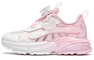 QIAODAN Низкие детские кроссовки с амортизаторами белого и розового цвета для дошкольников