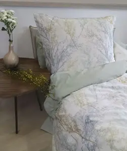 Постельное белье Mako-Satin 135x200 Grasses Beige Reversible Grey 114533-07 Fleuresse