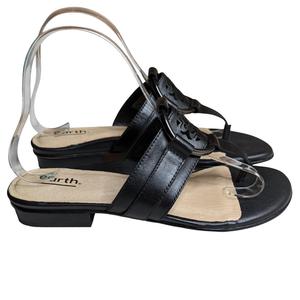 Женские сандалии-шлепанцы Mykonos Tinos в черном цвете Earth