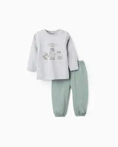 Светло-серый детский пижама с длинными рукавами Zippy