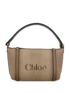 Сумка-тоут с тиснением логотипа Carry Chloé, нейтральный