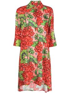 Платье-рубашка с цветочным принтом alessandro enriquez, розовый