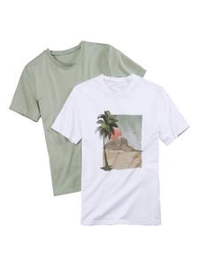 Футболка мятного цвета / с принтом Beach Time