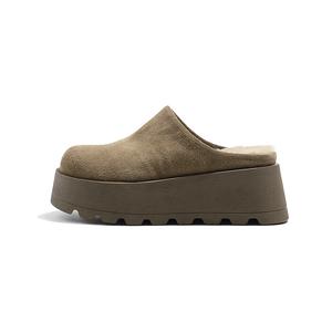 Женские противоскользящие тапочки с закрытым носком MIS. DANNY, хаки