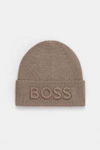 Шерстяная шапка afox_r BOSS Orange, коричневый