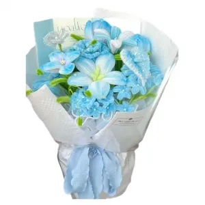 JIUFEN Twisted Chiffon Handcrafted DIY Finished Product Bouquet Large Bundle Of Artificial Rose Flowers Doll Products