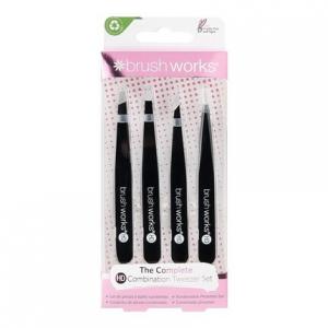 Набор комбинированных пинцетов Hd, 4 предмета, черный, Brushworks