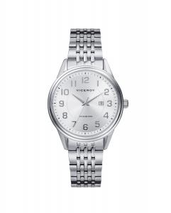 Грандиозные женские часы с тремя стальными стрелками и белым циферблатом Viceroy, серебро