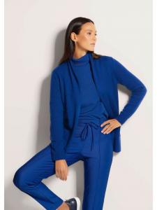 MADELEINE Укороченный кардиган из натуральной шерсти с воротником-стойкой, королевского синего цвета