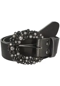 Ремень кожаный LIFEBURG by showroom 019°, со сменной застежкой "Thorn Rhinestone Black", 4см Rettungsring By Showroom 019°, черный