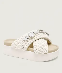Тапочки из плетеных камней Inuikii, белый