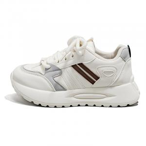 HUANQIU Женские кроссовки low top chunky beige brown с абразивостойкостью и увеличенной высотой