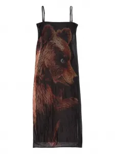 Сарафан с принтом медведя Acne Studios, черный