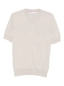 Футболка с V-образным вырезом Brunello Cucinelli, нейтральный