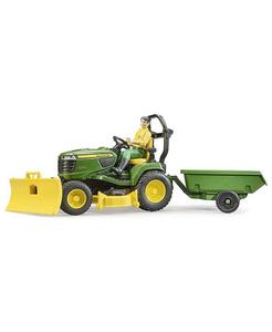 Bruder bworld John Deere Газонокосилка-трактор с прицепом и садовником — возраст 3+, зеленый