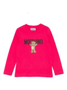 Топ Moschino Kids с длинными рукавами и принтом «Тедди», розовый