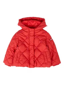 Стеганая куртка с бантом Monnalisa, красный