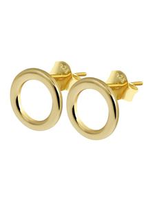 Adeliás Женские серьги-гвоздики в форме круга, изготовленные из серебра 925 пробы с золотым покрытием