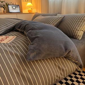 Antarctic Пододеяльник 180х220 см, односторонний вельвет, светлый серый с тонкими полосками