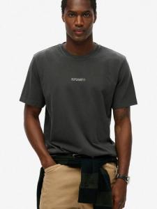 Хлопчатобумажная футболка с коротким рукавом обычной посадки с микро-логотипом Superdry, цвет Washed Black