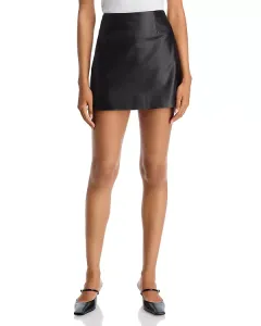 Мини-Юбка Dessa из искусственной кожи French Connection, черный