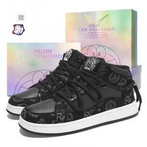 Doraemon Дораэмон, лимитированная серия в коробке, пухлые кроссовки лоу-топ для скейтбординга унисекс - деним черный (мид-топ) [коробка], цвет Denim Black (Mid-Top)[Box]