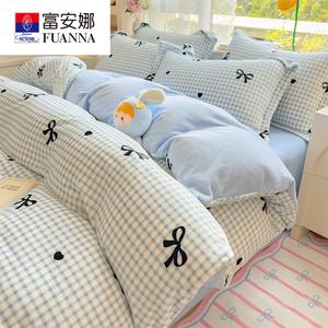 Fuanna Пододеяльник 220х240 см, утепленный велюр, цвет Butterfly Bow Blue