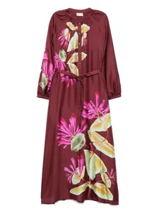 Платье макси с цветочным принтом Pierre-Louis Mascia, красный