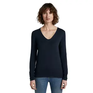 Свитер Tom Tailor Front Logo Coin v neck, синий