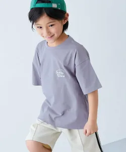 Прохладная на ощупь футболка с коротким рукавом и крупным силуэтным принтом от Devil Lab, 25SS Devirock, цвет 005-Logo Sg Violet