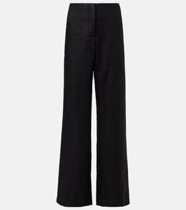 Санне высокие льняные прямые брюки Faithfull, черный