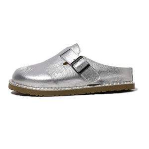 Magelly Женские противоскользящие устойчивые к истиранию тапочки с закрытым носком серебристые, цвет Silver