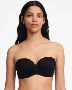 Уплотненный бюстгальтер-бандо Norah с кружевом Chantelle, черный