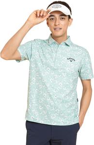 Мужская поло-рубашка Callaway C25134112 с коротким рукавом (цветочный принт, впитывающая влагу, быстросохнущая), для игры в гольф, светло-зеленый