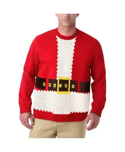 Мужской праздничный свитер с круглым вырезом Holiday Crewneck KingSize, красный